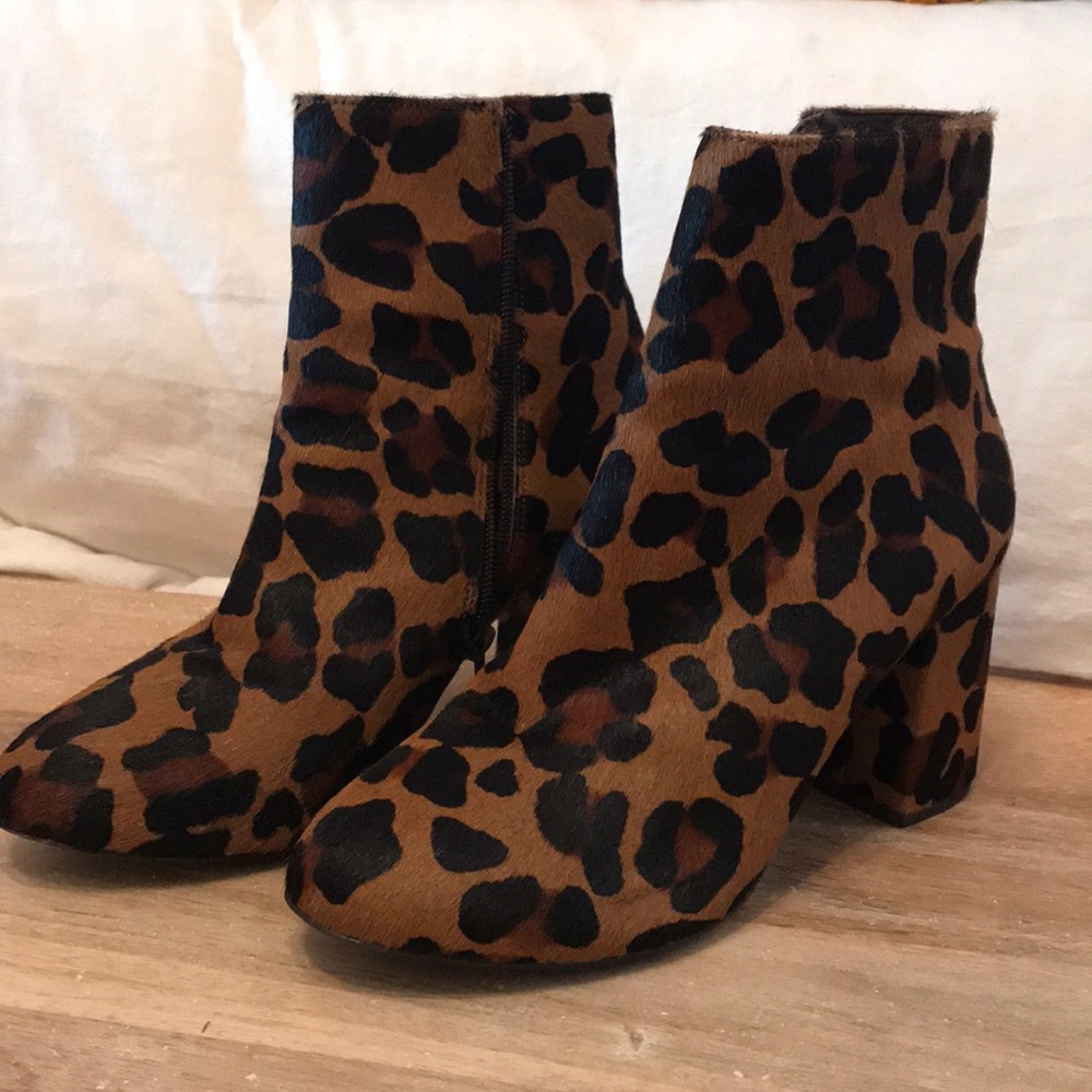 Matisse leopard hair booties